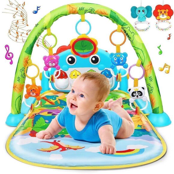 Bluestarmart Other - Dinosaur-themed Baby Gym Play Mat with Music & Lights - Ideal Tummy Time Activi